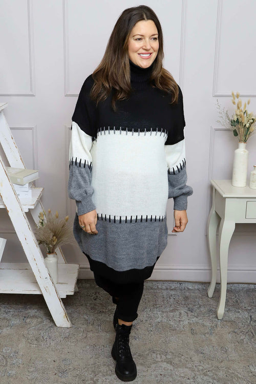 Doris Polo Knitted Jumper Black - Image 3