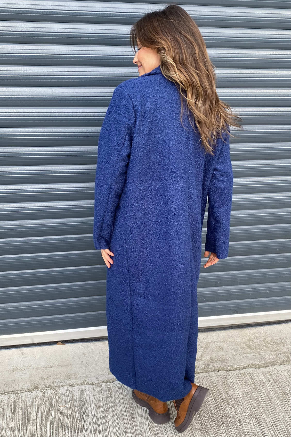 Lexie Boucle Coat Blue