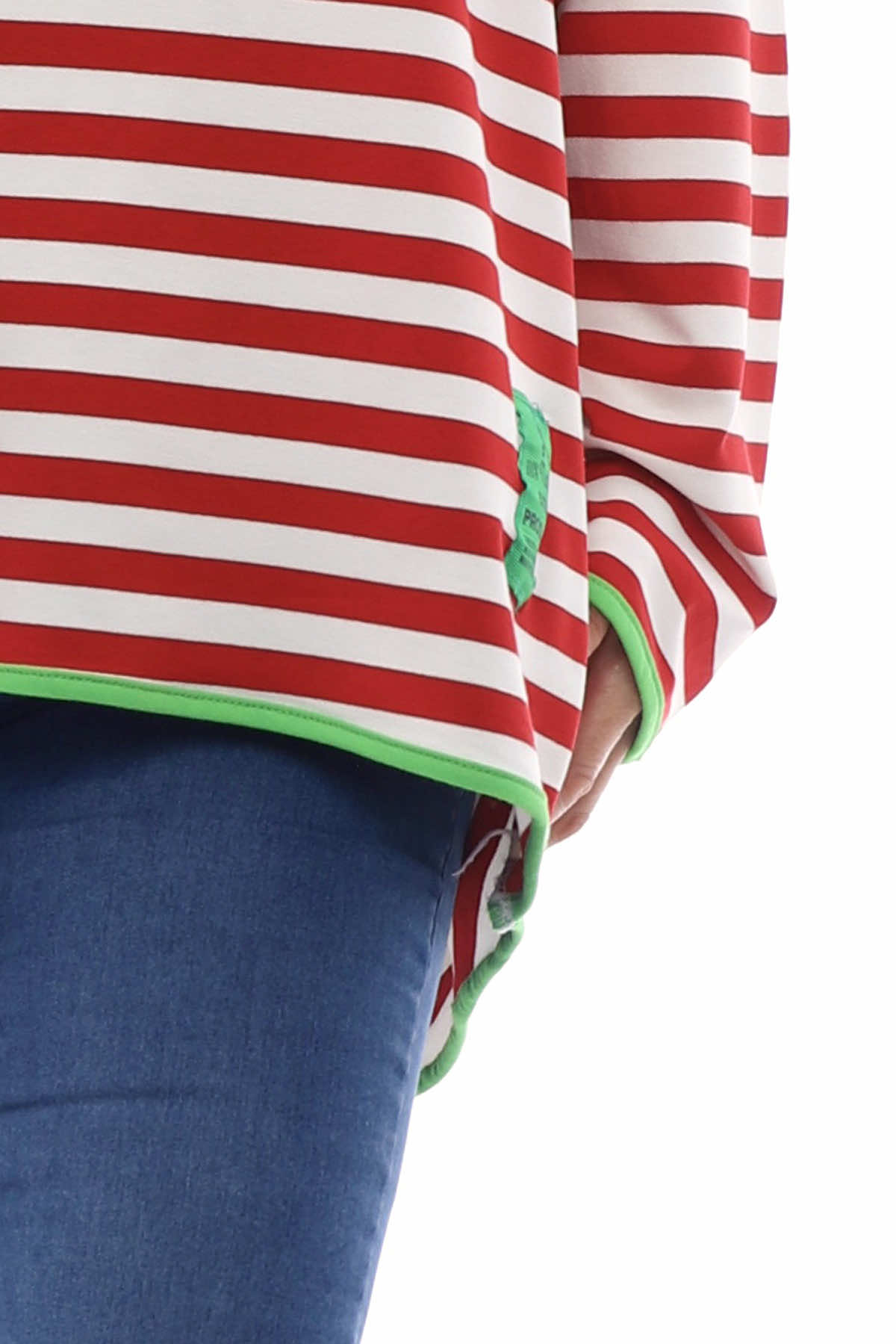 Francia Stripe Cotton Top Red