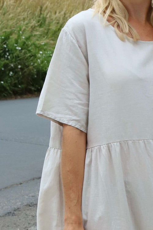 Nova Linen Dress Stone - Image 3