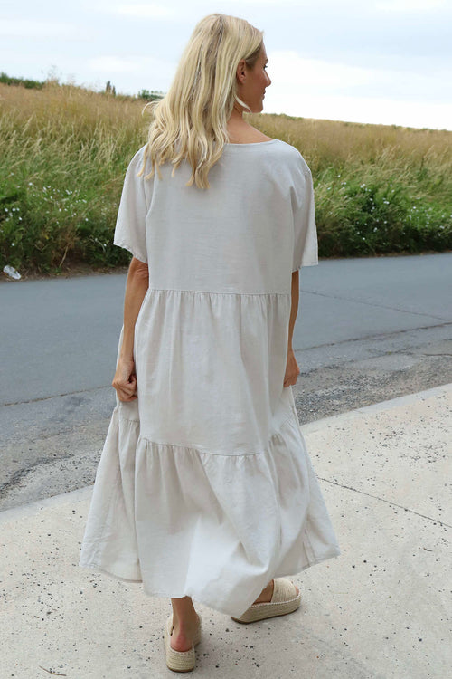 Nova Linen Dress Stone - Image 4