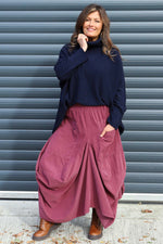Orla Needlecord Parachute Skirt Plum Plum - Orla Needlecord Parachute Skirt Plum