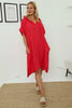 Carlina Hooded Flower Detail Linen Dress Fuchsia