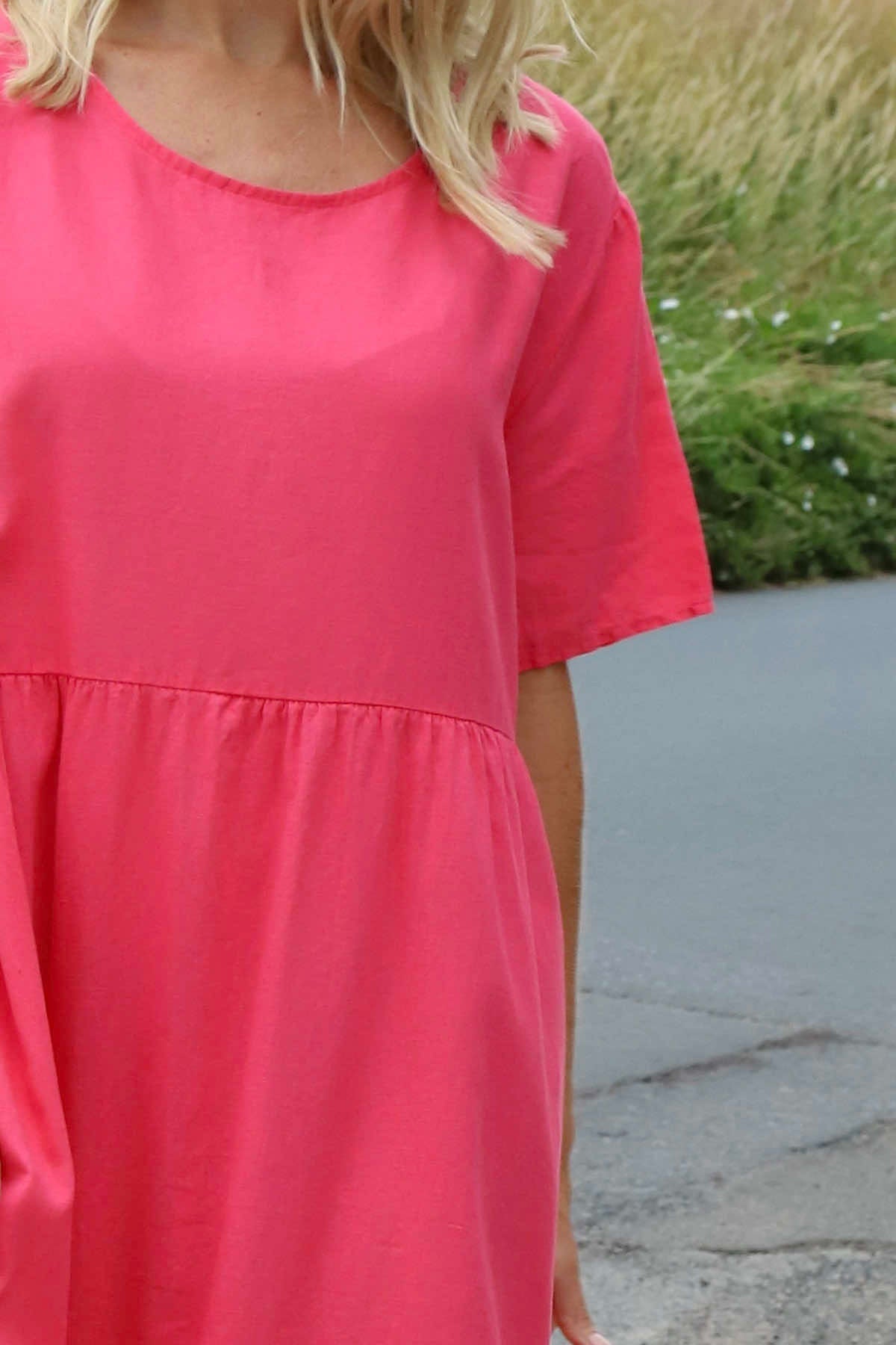 Nova Linen Dress Fuchsia