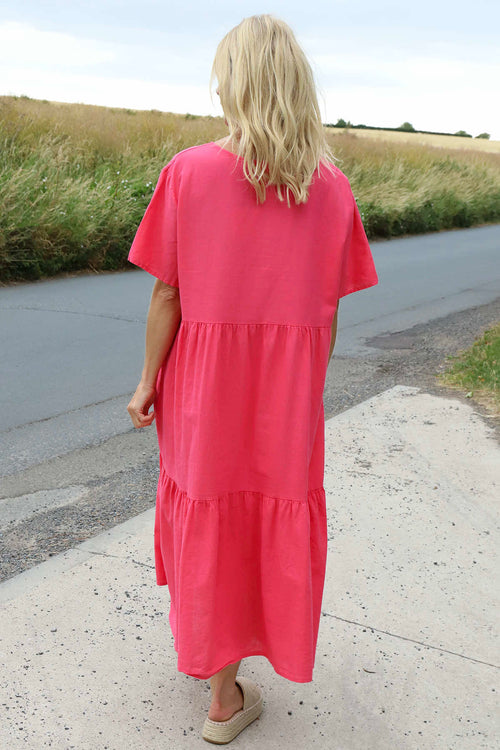 Nova Linen Dress Fuchsia - Image 4