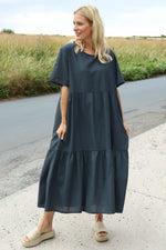 Nova Linen Dress Charcoal Charcoal - Nova Linen Dress Charcoal