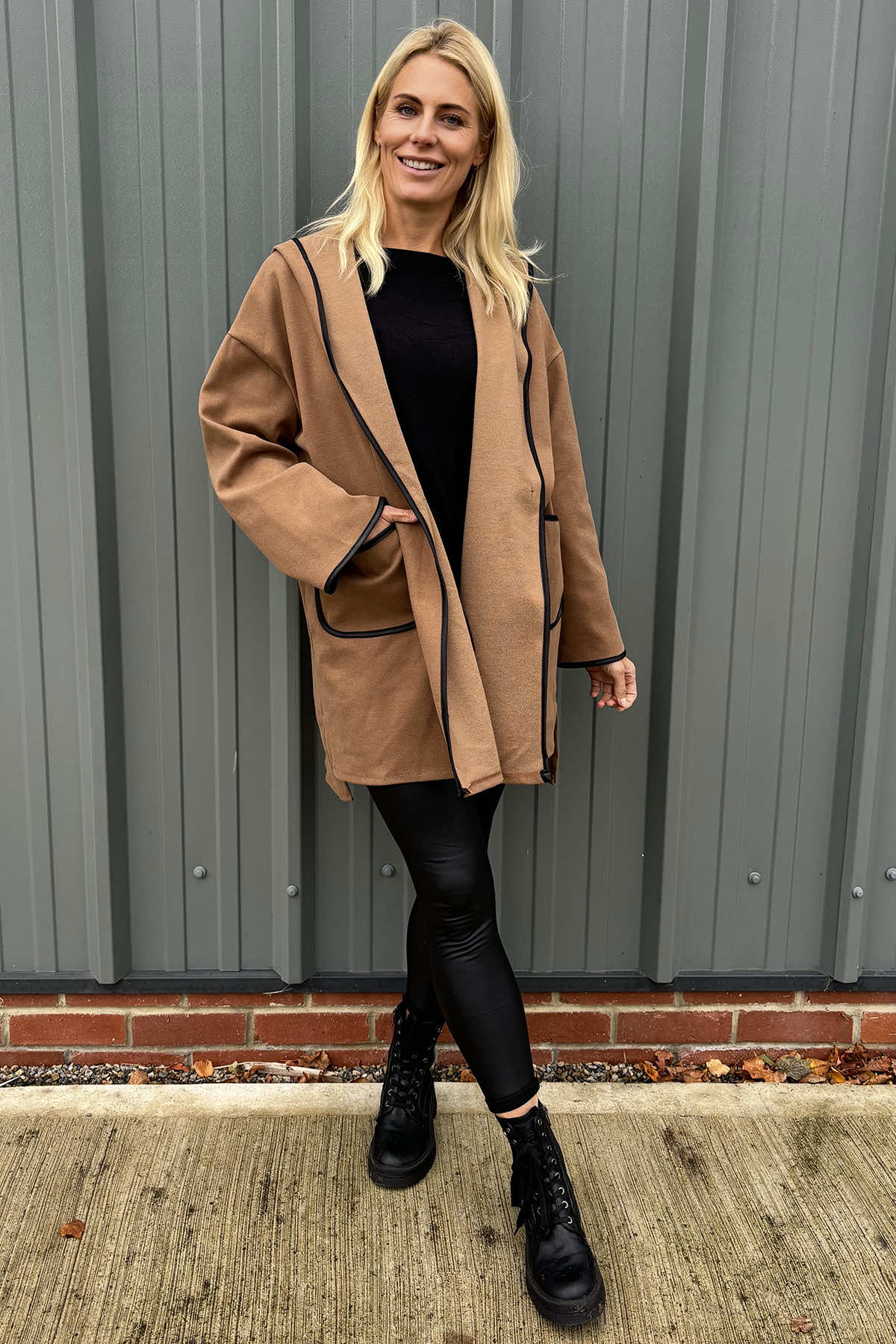 Dakota Trim Coat Camel