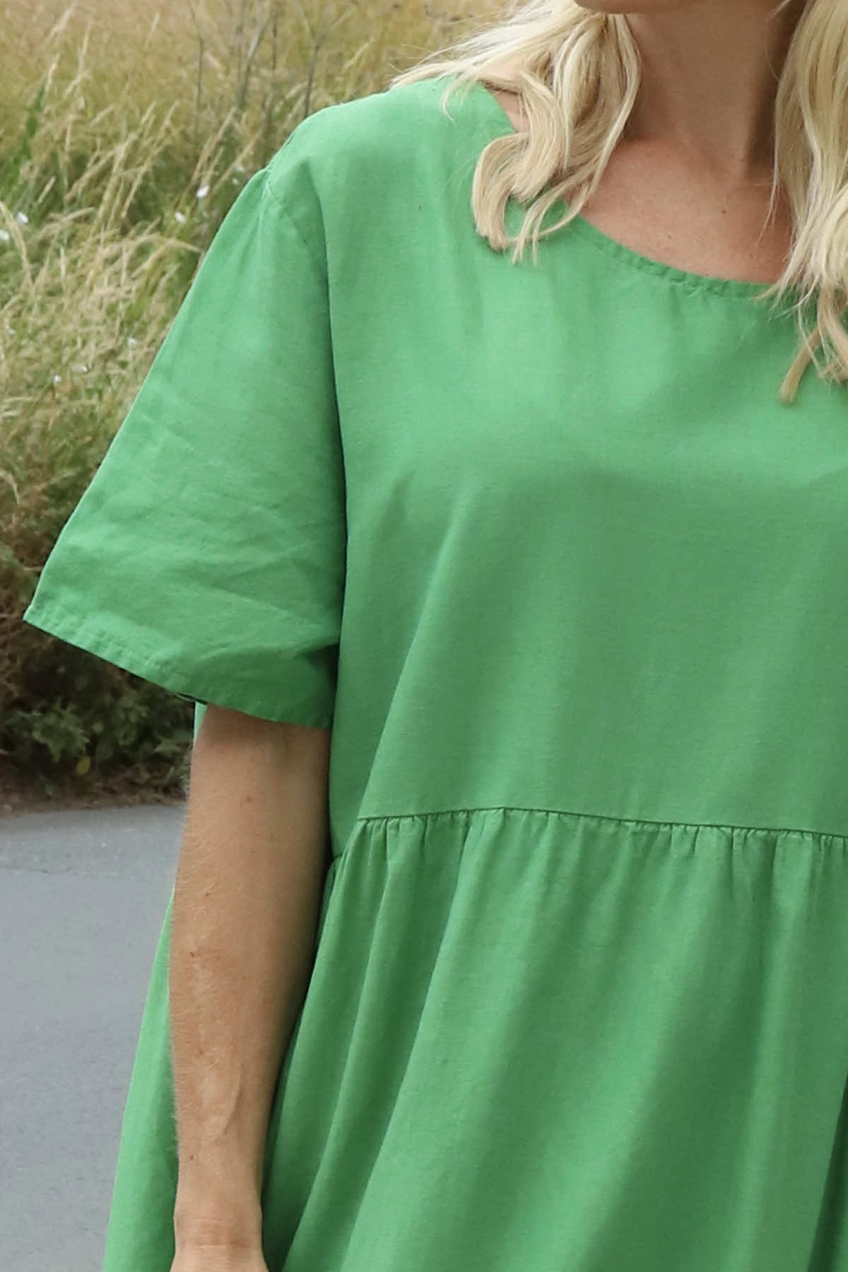 Nova Linen Dress Emerald