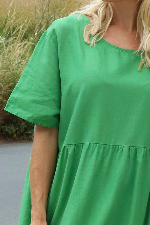 Nova Linen Dress Emerald - Image 3