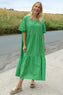 Nova Linen Dress Emerald