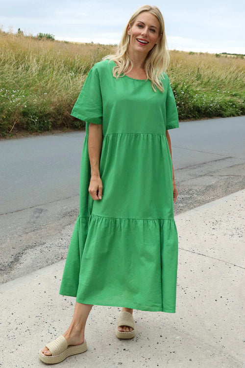 Nova Linen Dress Emerald - Image 4