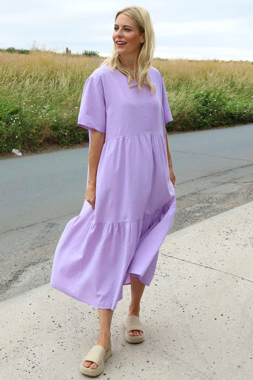 Nova Linen Dress Lilac - Image 3