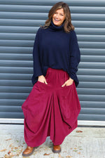 Orla Needlecord Parachute Skirt Burgundy Burgundy - Orla Needlecord Parachute Skirt Burgundy