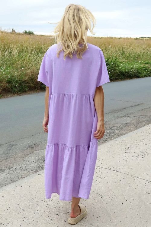 Nova Linen Dress Lilac - Image 4