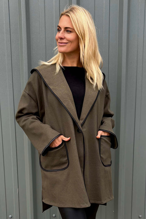 Dakota Trim Coat Khaki - Image 3