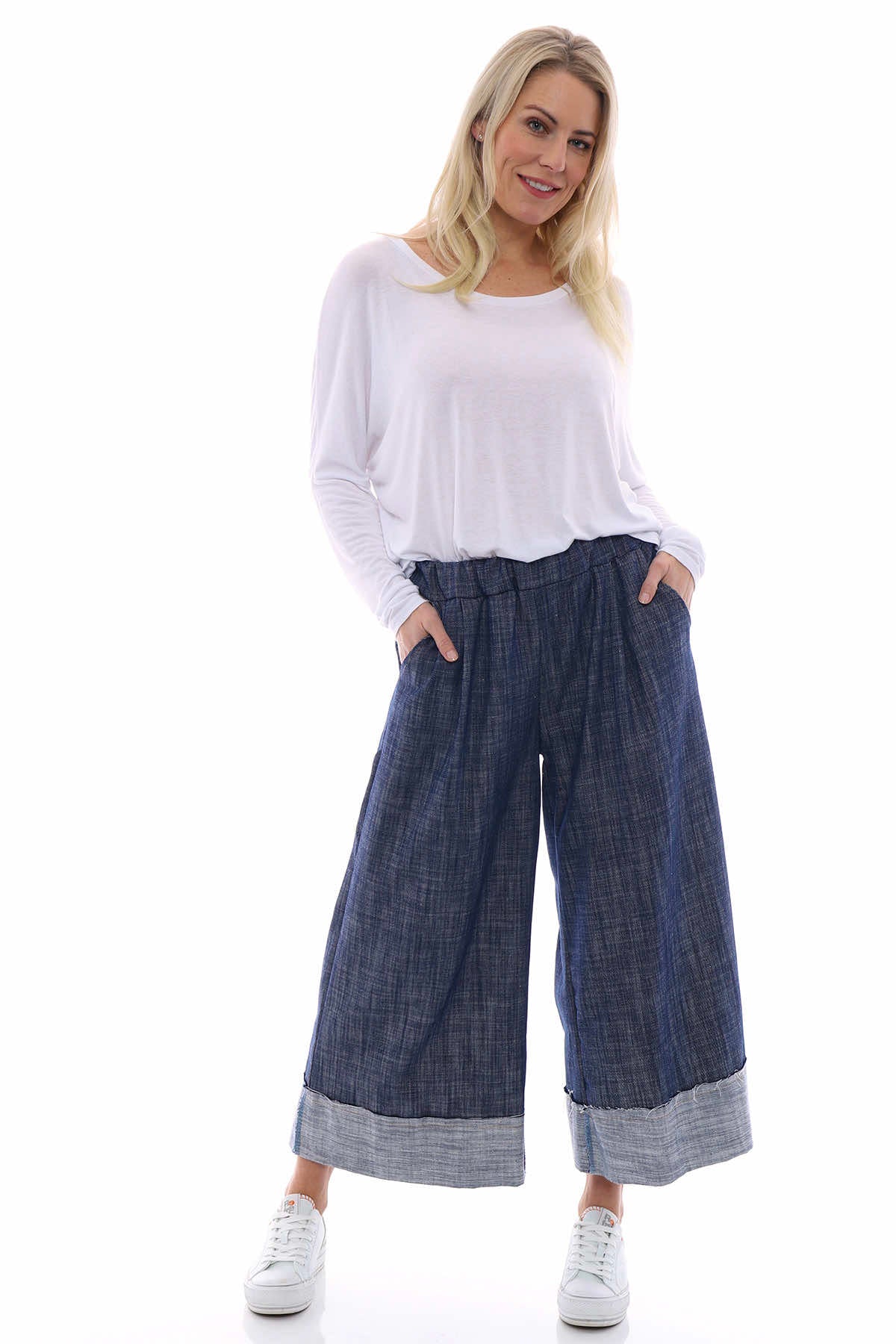 Dark denim hot sale culottes