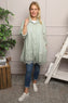 Reban Lace Trim Cotton Shirt Khaki