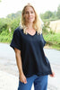 Vera Pocket Linen Top Black