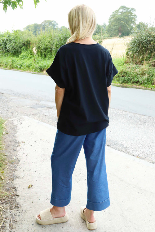 Vera Pocket Linen Top Black - Image 4