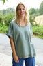 Vera Pocket Linen Top Khaki