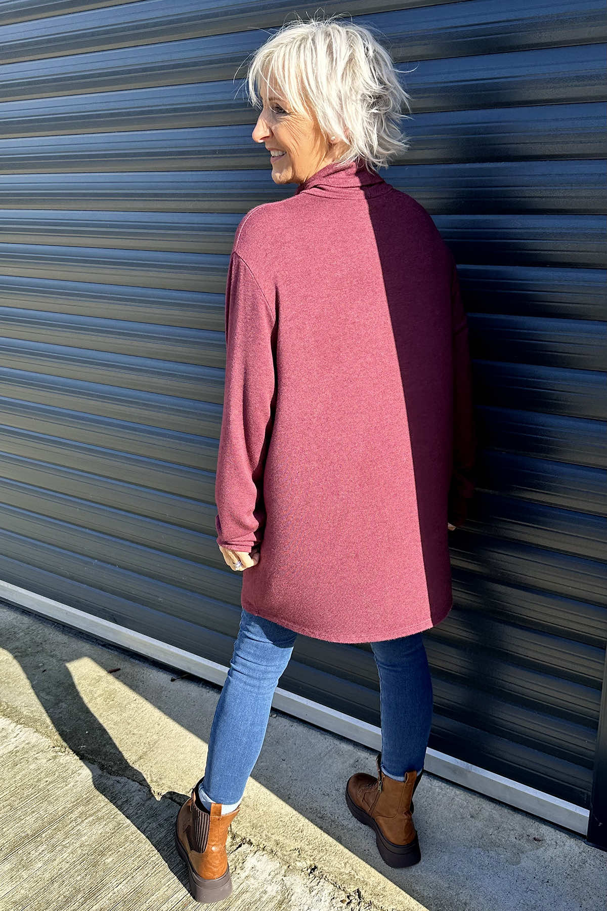 Lillian Polo Neck Jumper Wine