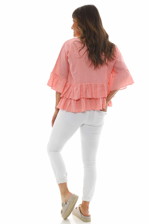 Aurora Linen Top Coral - Image 6