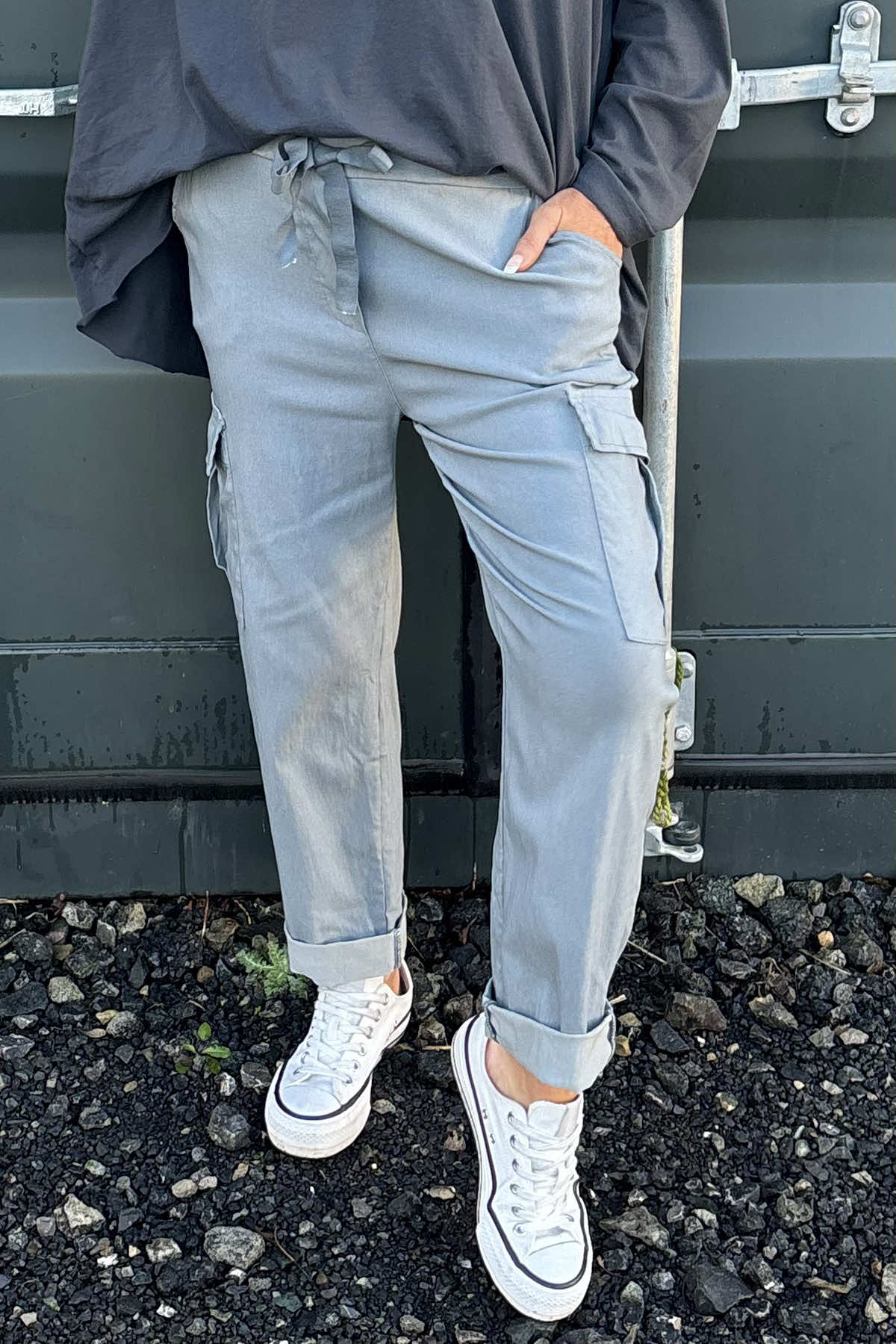 Calista Pocket Trousers Mid Grey