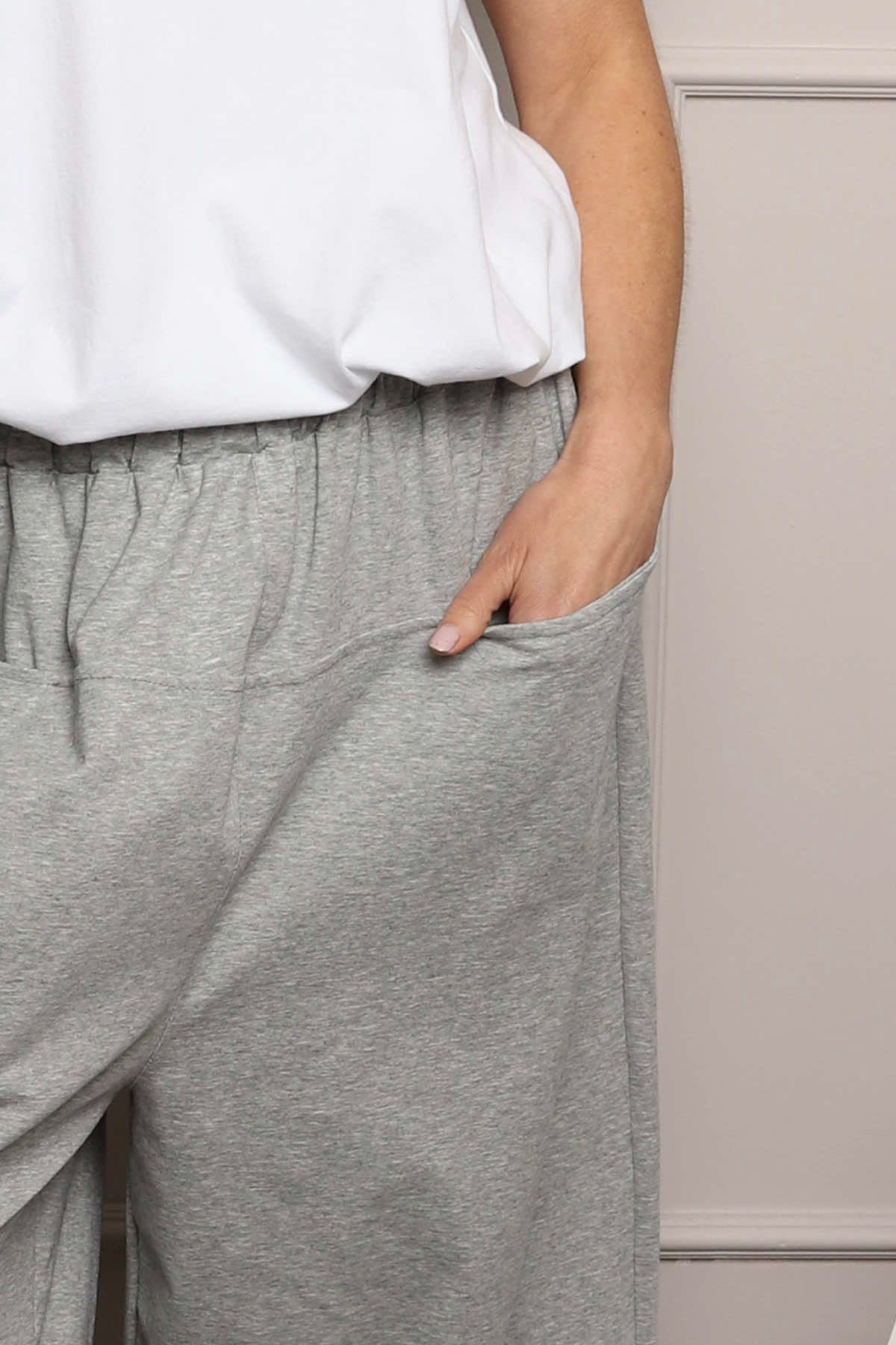 Jaye Pocket Cotton Trousers Marl Grey