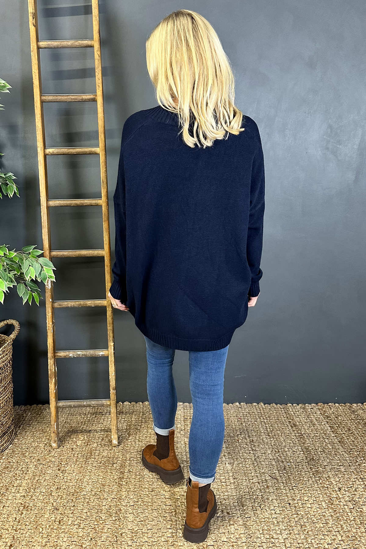 Charee V-Neck Jumper Navy