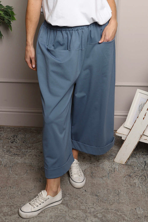 Jaye Pocket Cotton Trousers Blue - Image 2