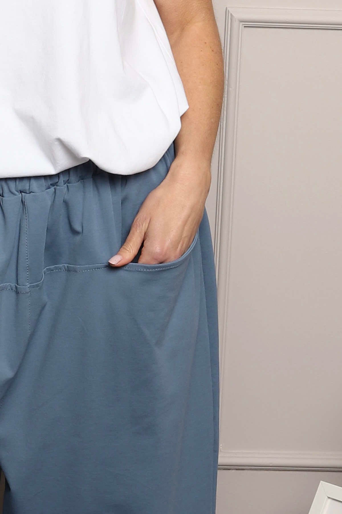 Jaye Pocket Cotton Trousers Blue