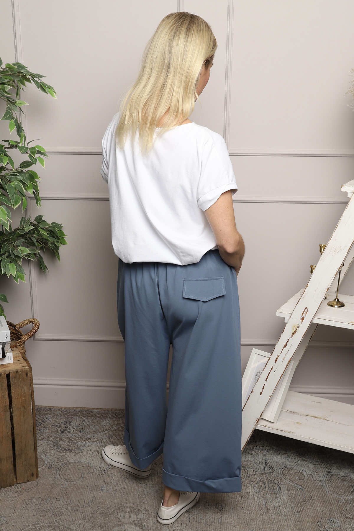 Jaye Pocket Cotton Trousers Blue
