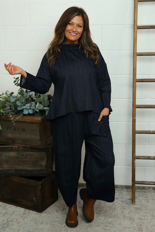 Siobhan Cowl Neck Top Navy - Image 2