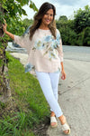 Alba Floral Print Top Stone