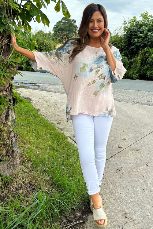 Alba Floral Print Top Stone - Image 3