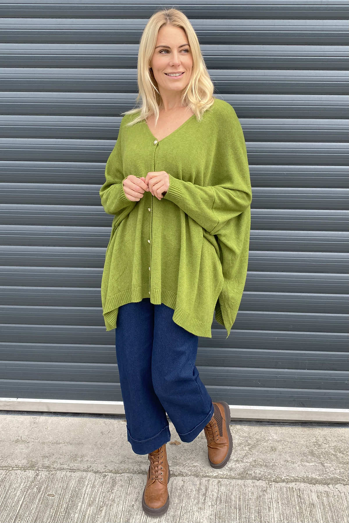 Hattie Knitted Cardigan Green