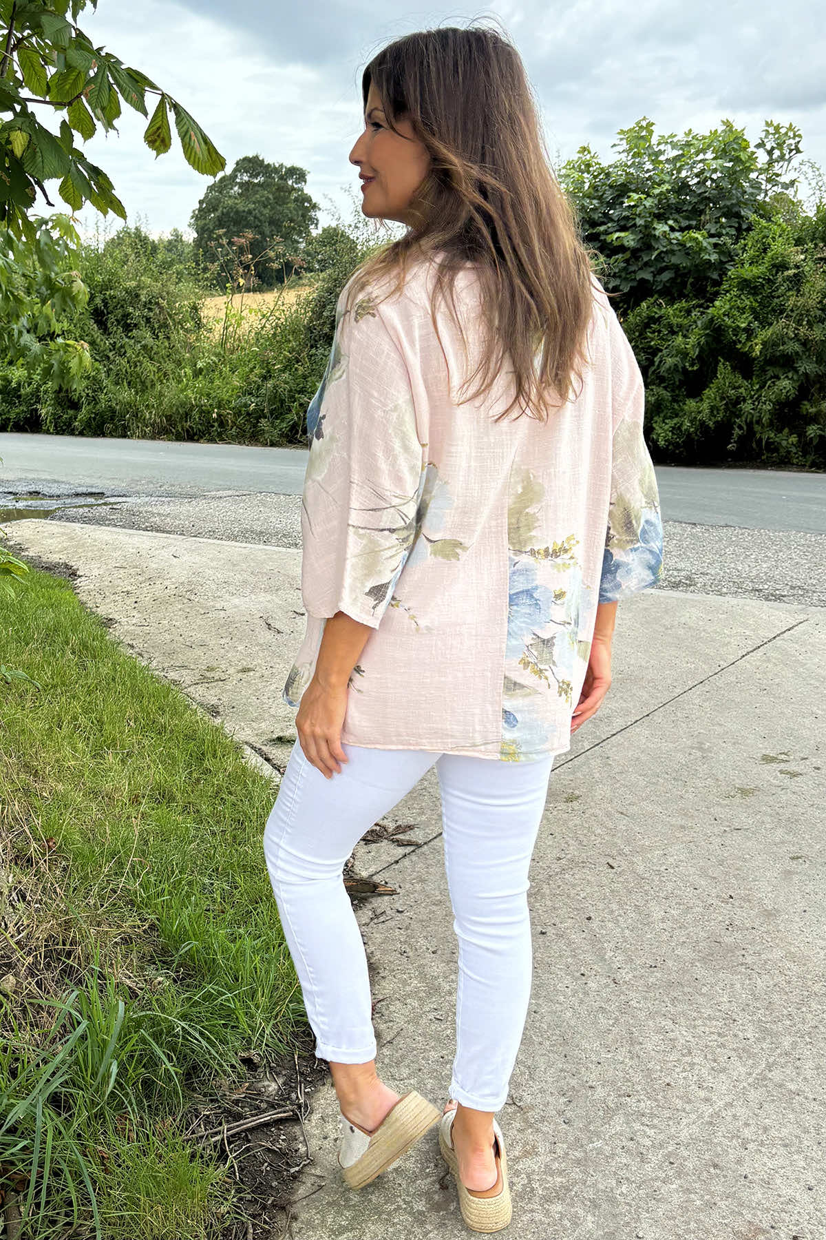 Alba Floral Print Top Stone