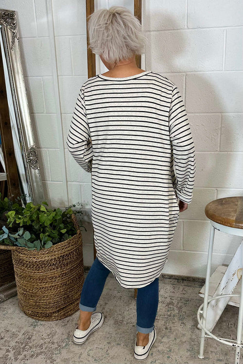 Unity Stripe Cotton Tunic Black - Image 4