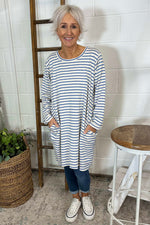 Unity Stripe Cotton Tunic Cobalt Cobalt - Unity Stripe Cotton Tunic Cobalt