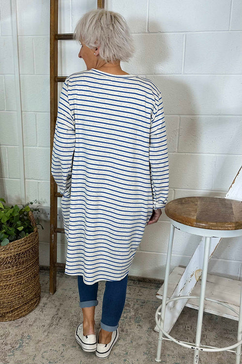 Unity Stripe Cotton Tunic Cobalt - Image 4