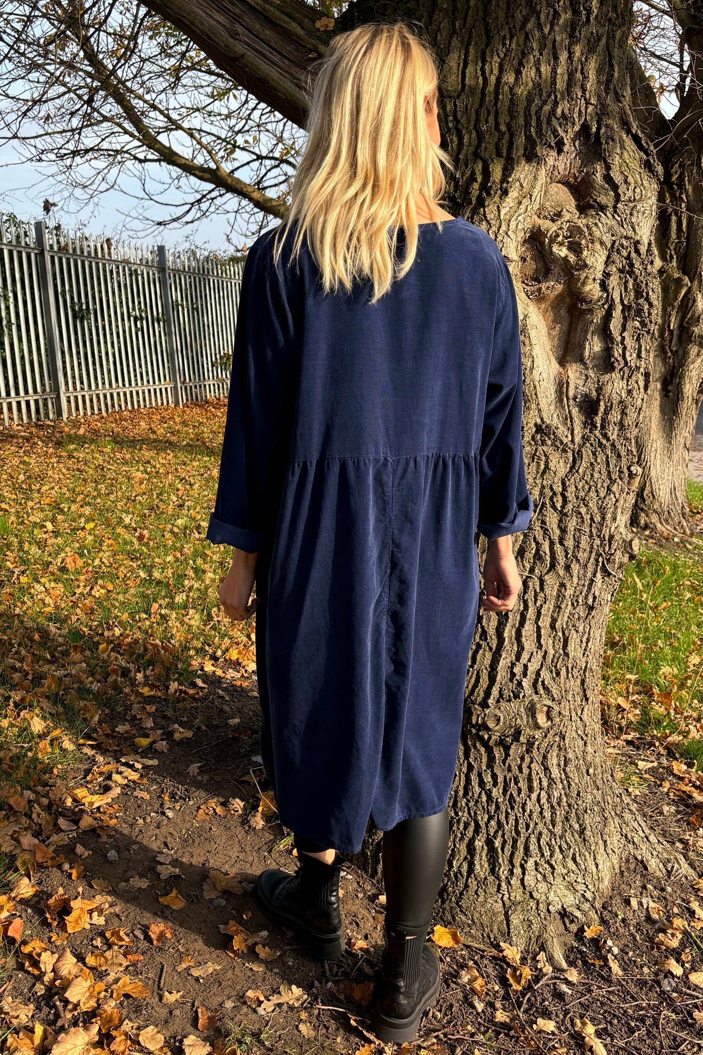 Joanna Needlecord Dress Navy