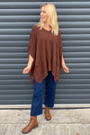 Ellie V-Neck Poncho Jumper Cocoa