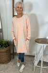 Unity Stripe Cotton Tunic Orange