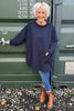 Katherine Cowl Pocket Top Navy