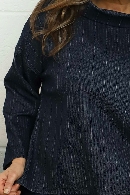 Siobhan Cowl Neck Top Navy - Image 4
