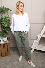 Joetta Trousers Khaki Khaki - Joetta Trousers Khaki