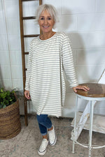 Unity Stripe Cotton Tunic Grey Grey - Unity Stripe Cotton Tunic Grey