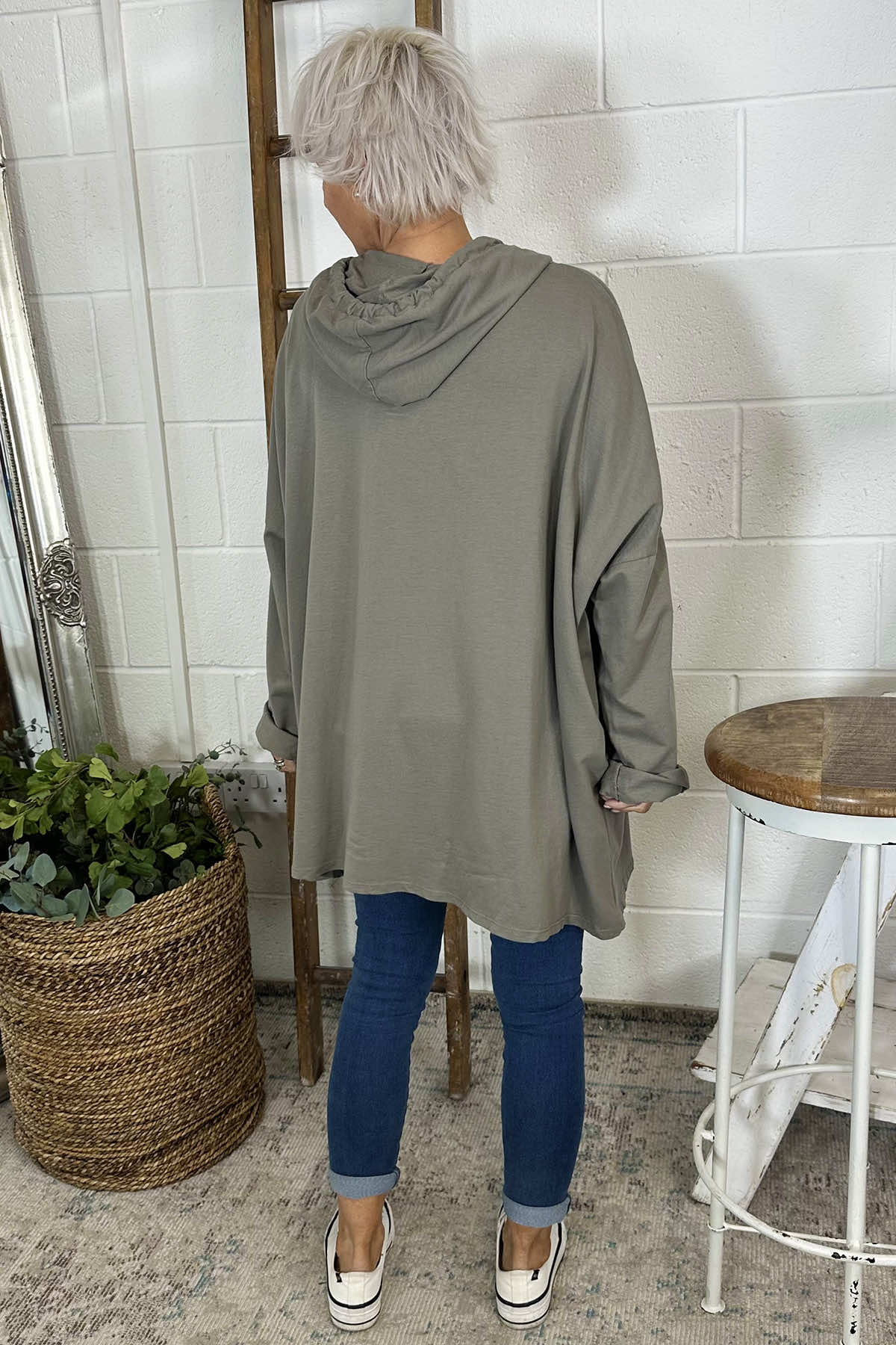 Isla Hooded Cotton Top Mocha