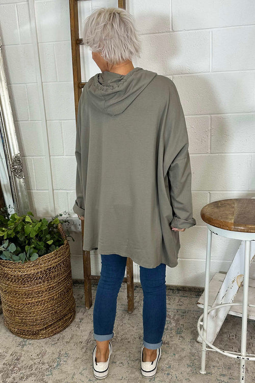 Isla Hooded Cotton Top Mocha - Image 4