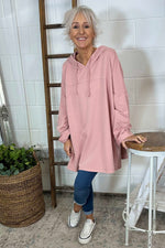 Isla Hooded Cotton Top Pink Pink - Isla Hooded Cotton Top Pink